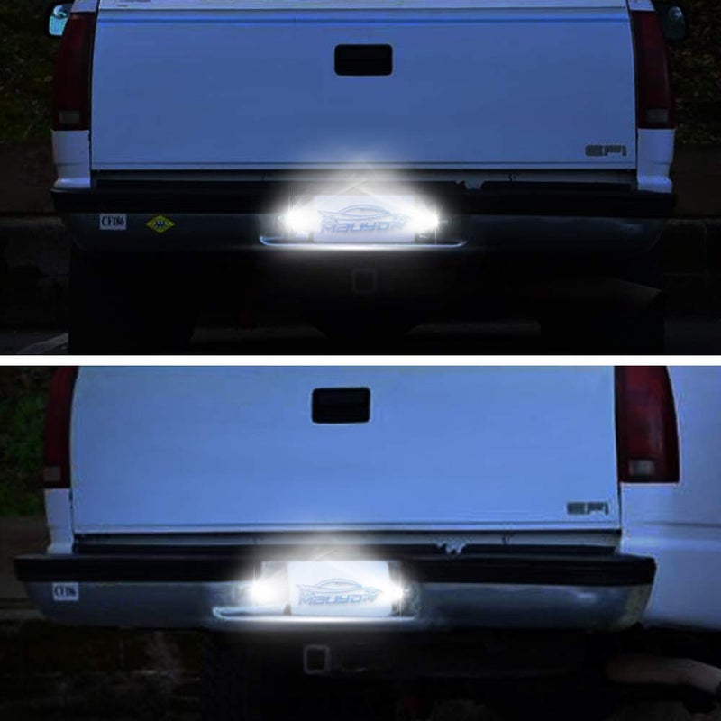 MbuyDIY LED License Plate Light Lamp Assembly Compatible with 1988-1999 Chevy C1500 K1500 Silverado Sierra Pickup Tahoe Yukon Blazer S10 Sonoma S15 Black Housing 6000K White, Pack of 2 - Image 5